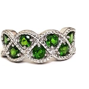 Vintage Chrome Diopside Sterling Silver Ring Size 6!